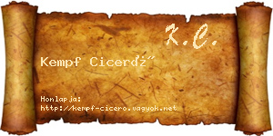 Kempf Ciceró névjegykártya