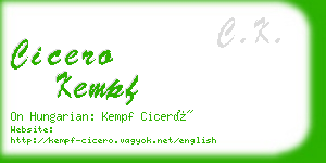cicero kempf business card